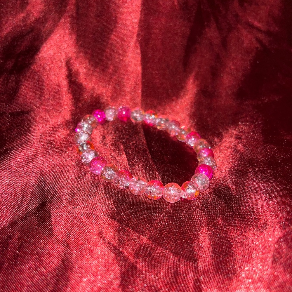 Glass Beaded Bracelets (Flamingo Pink)